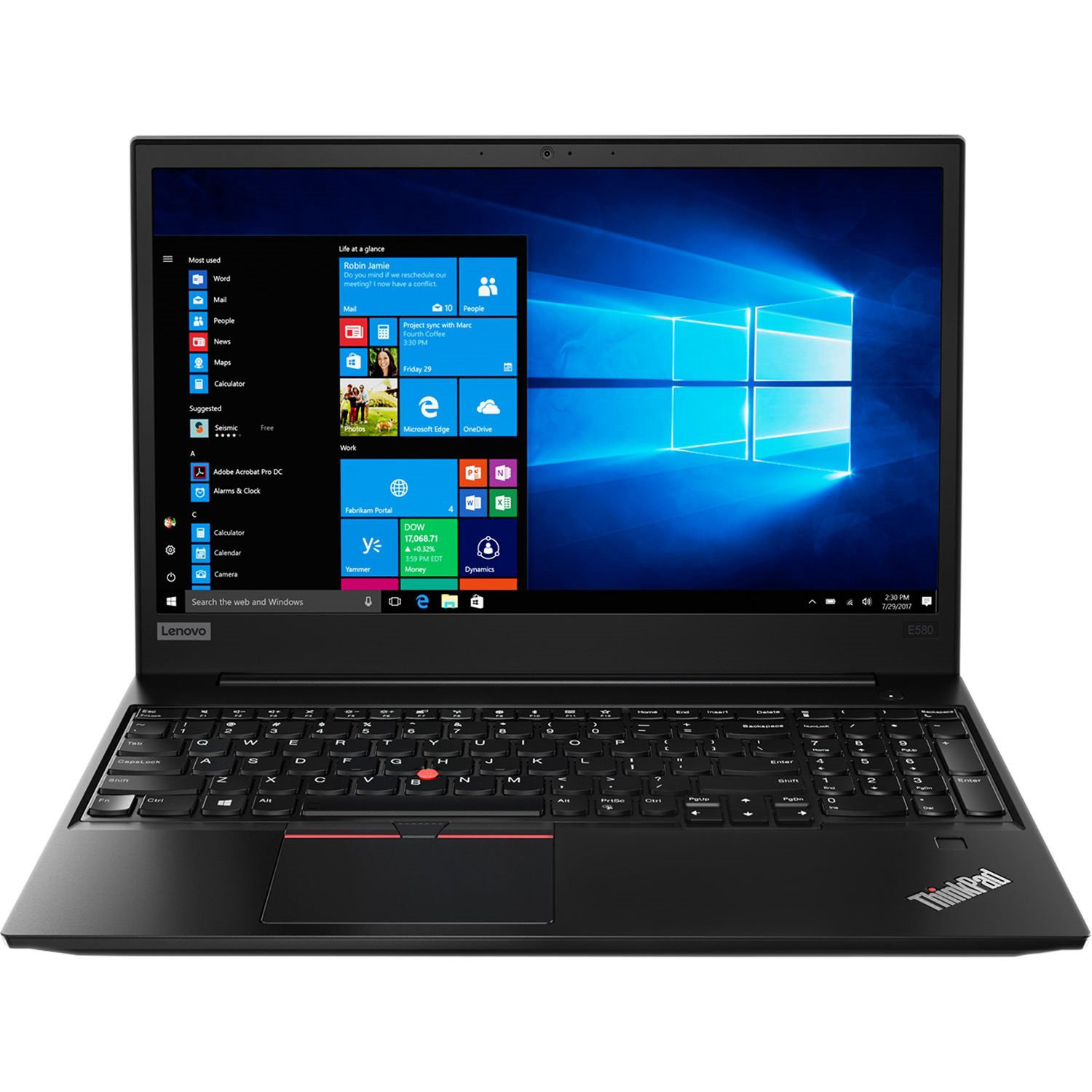 2019 Lenovo ThinkPad E580 15.6" Inch HD Business Laptop (Intel Core i5-7200U, 8GB DDR4 Memory, 256GB Samsung PCIe 3.0(x4) NVMe SSD M.2 SSD) Fingerprint, Type-C, HDMI, Ethernet, Webcam, Windows 10 Pro