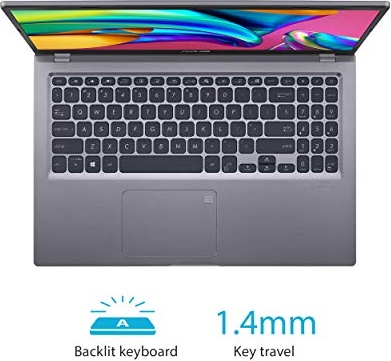 ASUS VivoBook 15 F515 Thin and Light Laptop, 15.6” FHD Display, Intel Core i3-1005G1 Processor, 4GB DDR4 RAM, 128GB PCIe SSD, Fingerprint Reader, Windows 10 Home in S Mode, Slate Grey, F515JA-AH31